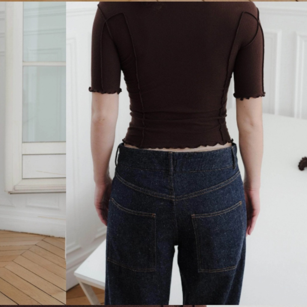 Baserange Indre Pants Indigo Blue Speckled Organic Recycled Cotton Denim Jeans S — image 2 of 8